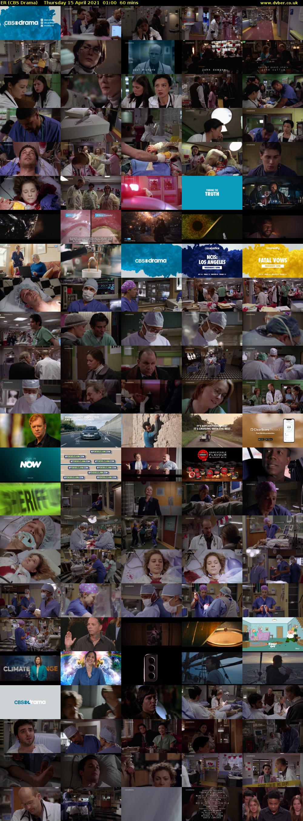 ER (CBS Drama) Thursday 15 April 2021 01:00 - 02:00