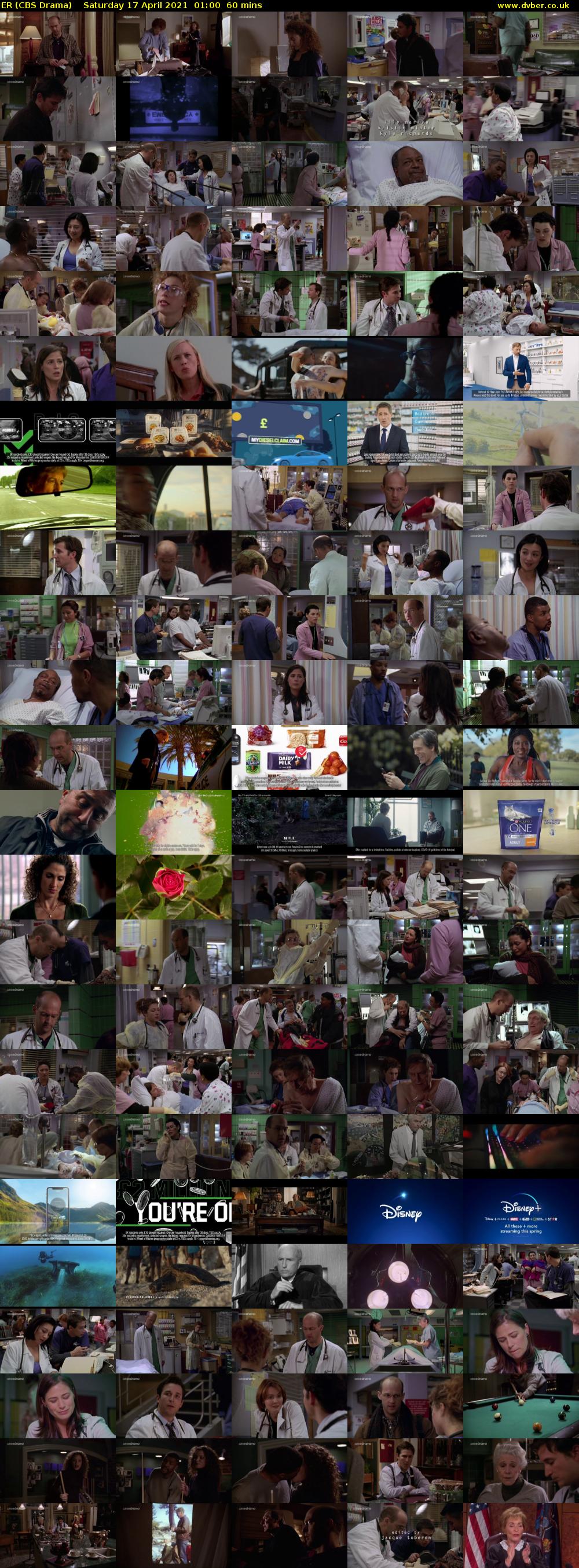 ER (CBS Drama) Saturday 17 April 2021 01:00 - 02:00