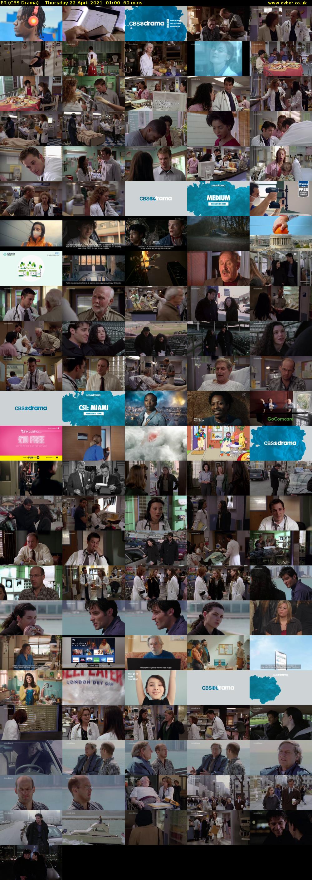 ER (CBS Drama) Thursday 22 April 2021 01:00 - 02:00