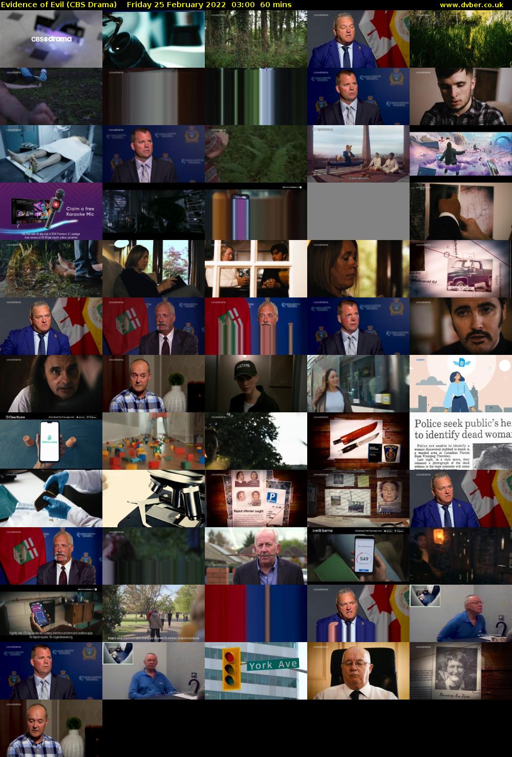 Evidence of Evil (CBS Drama) Friday 25 February 2022 03:00 - 04:00