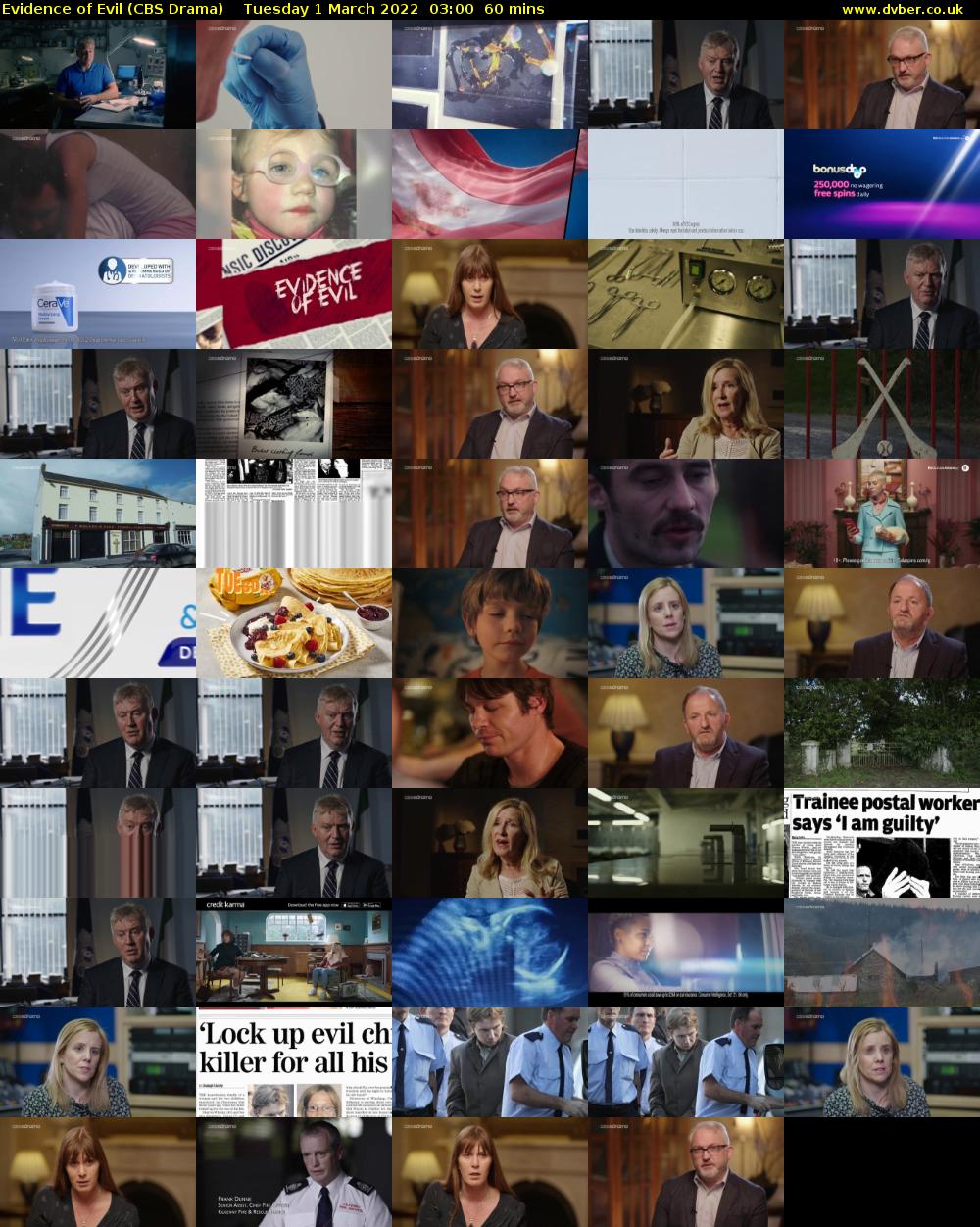 Evidence of Evil (CBS Drama) Tuesday 1 March 2022 03:00 - 04:00
