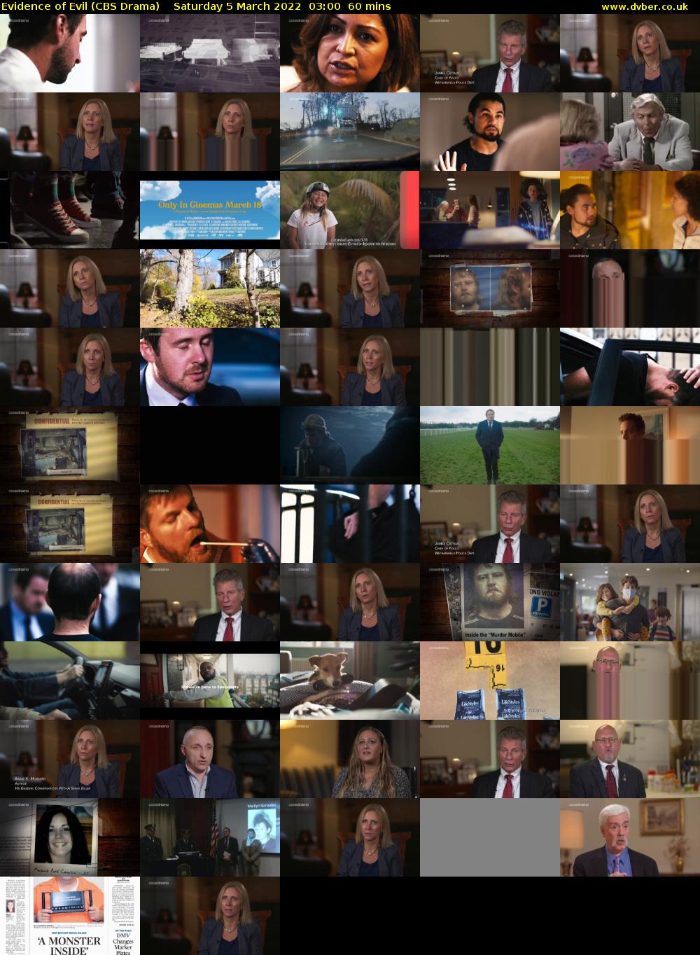 Evidence of Evil (CBS Drama) Saturday 5 March 2022 03:00 - 04:00