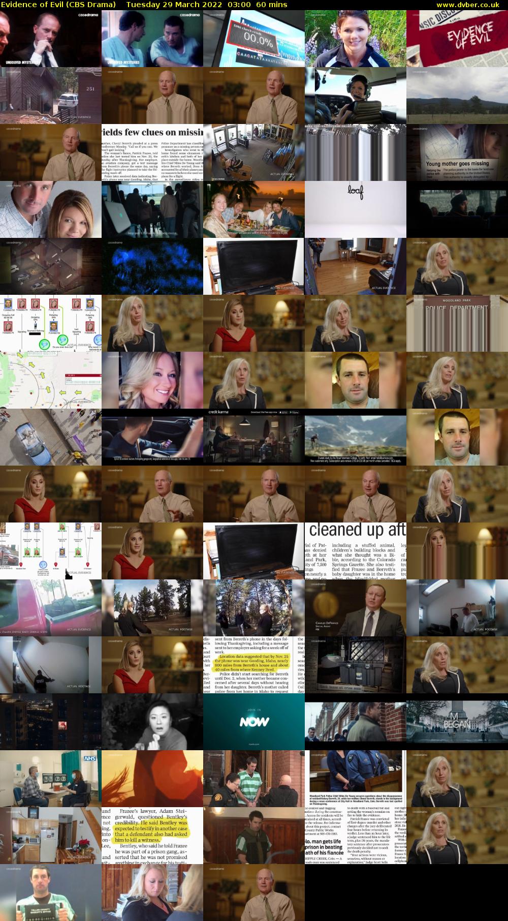 Evidence of Evil (CBS Drama) Tuesday 29 March 2022 03:00 - 04:00
