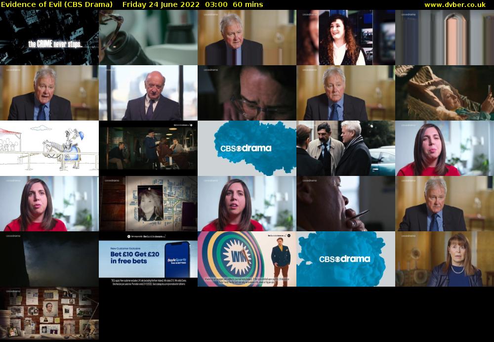Evidence of Evil (CBS Drama) Friday 24 June 2022 03:00 - 04:00