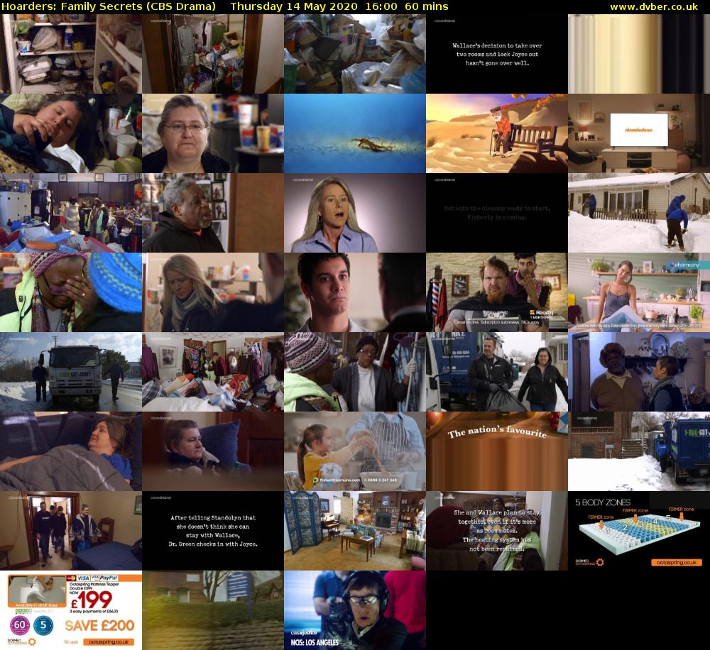 Hoarders: Family Secrets (CBS Drama) Thursday 14 May 2020 16:00 - 17:00