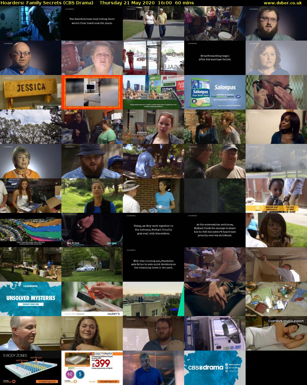 Hoarders: Family Secrets (CBS Drama) Thursday 21 May 2020 16:00 - 17:00