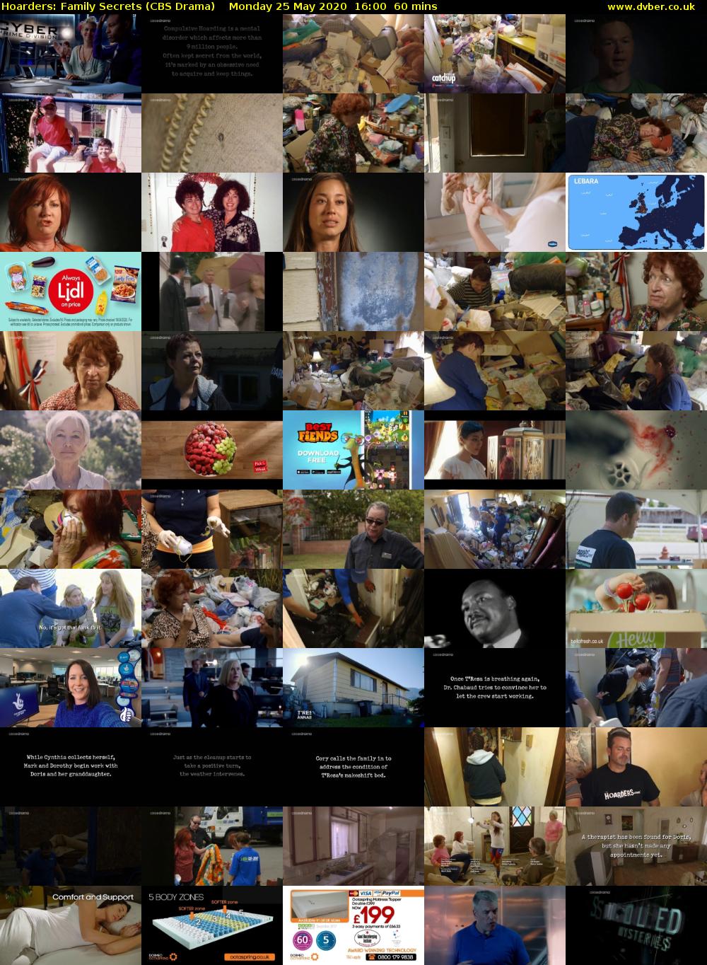 Hoarders: Family Secrets (CBS Drama) Monday 25 May 2020 16:00 - 17:00