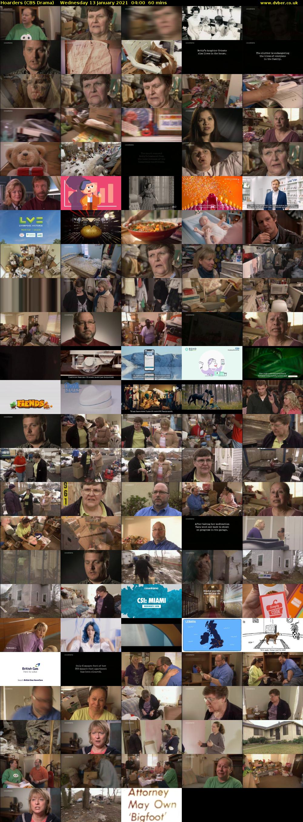 Hoarders (CBS Drama) Wednesday 13 January 2021 04:00 - 05:00