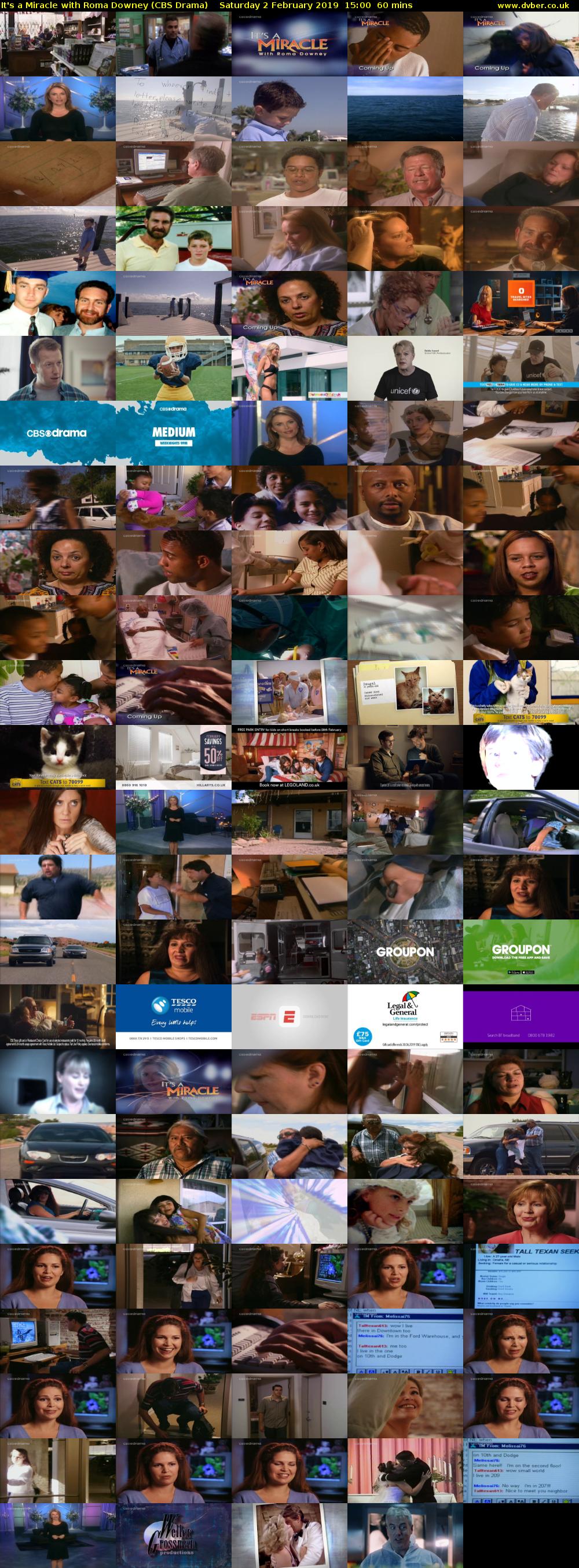 It's a Miracle with Roma Downey (CBS Drama) Saturday 2 February 2019 15:00 - 16:00