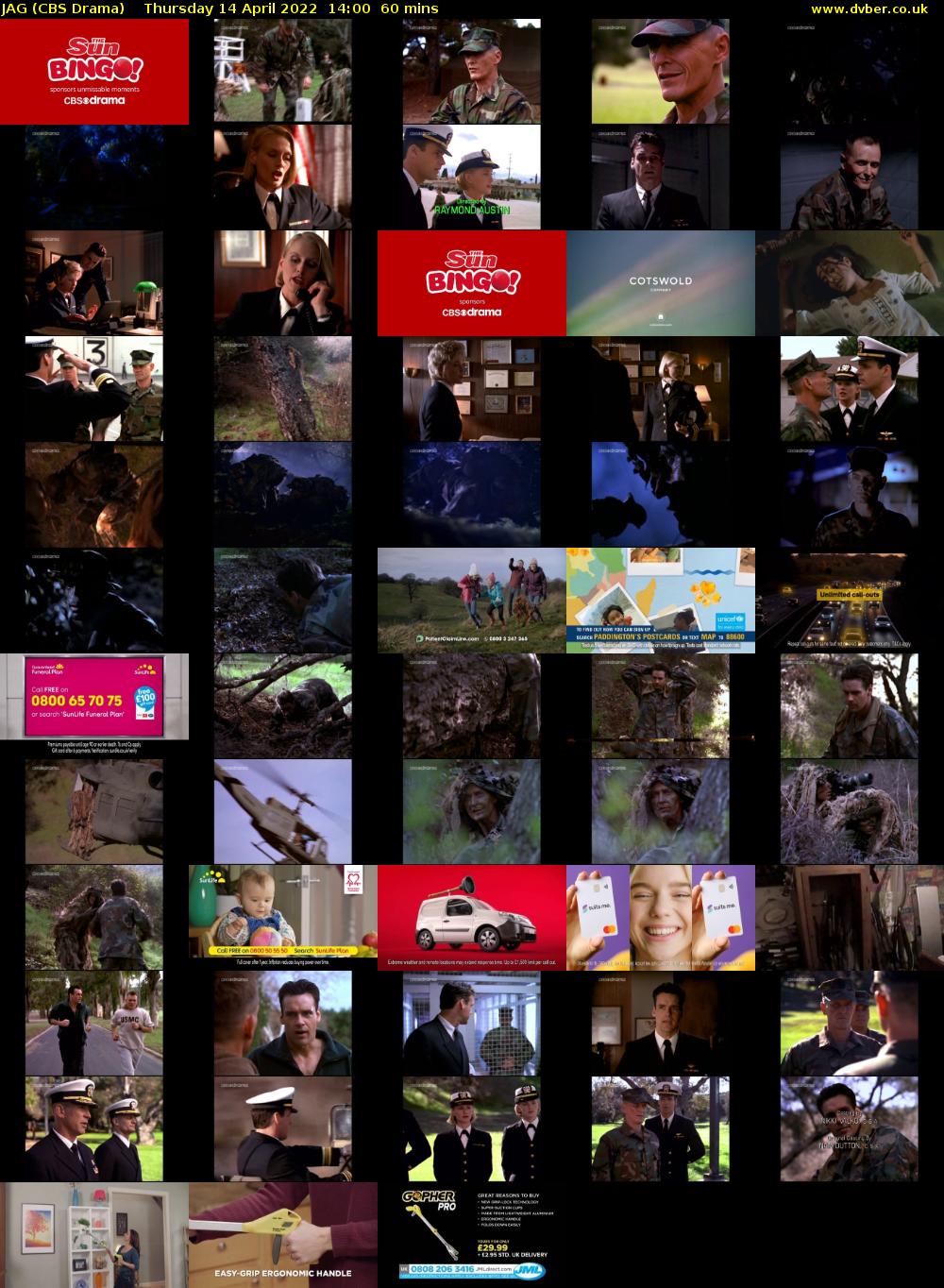 JAG (CBS Drama) Thursday 14 April 2022 14:00 - 15:00