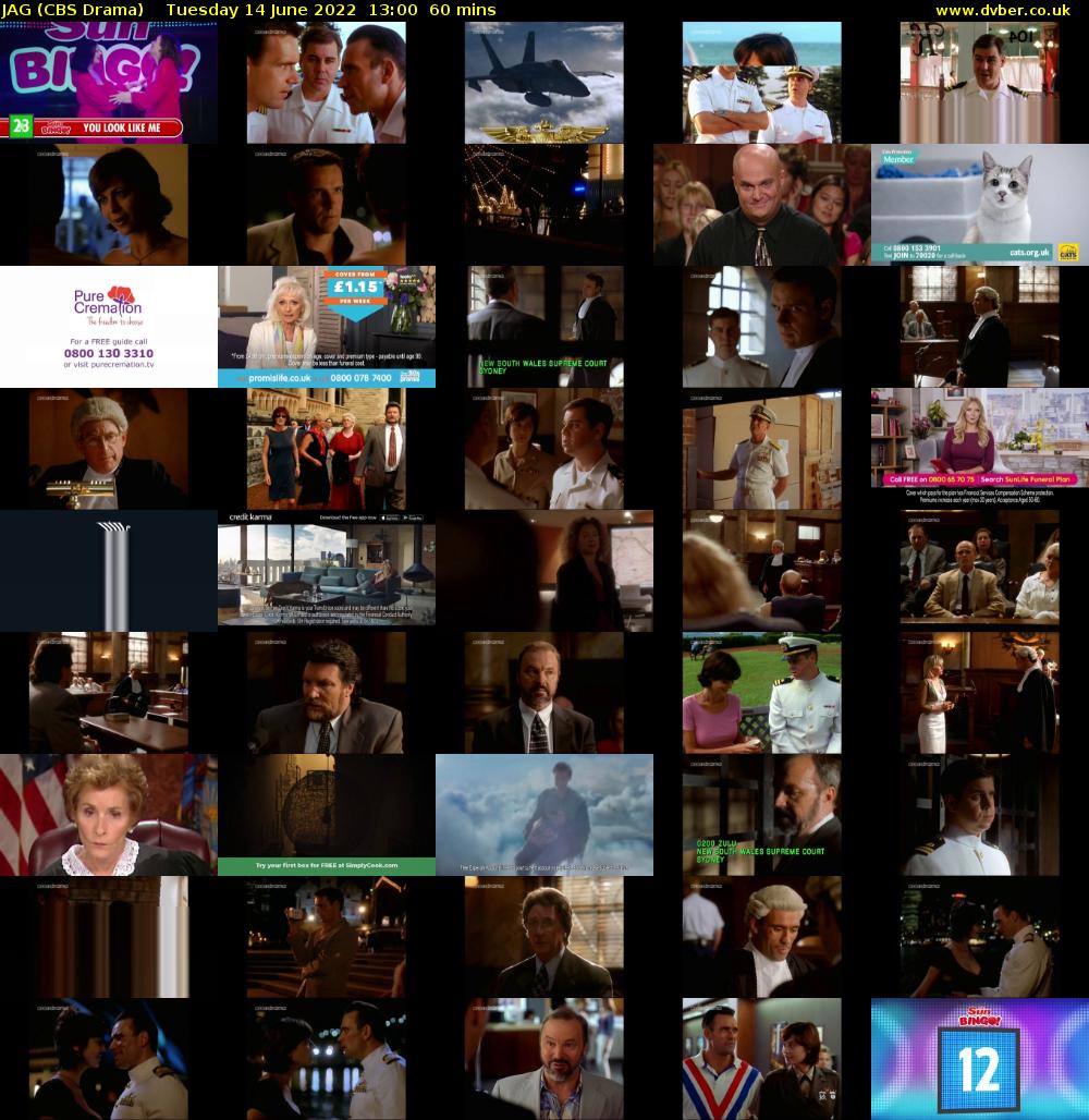 JAG (CBS Drama) Tuesday 14 June 2022 13:00 - 14:00