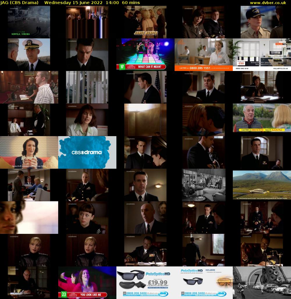 JAG (CBS Drama) Wednesday 15 June 2022 14:00 - 15:00