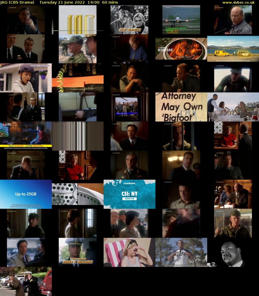 JAG (CBS Drama) Tuesday 21 June 2022 14:00 - 15:00