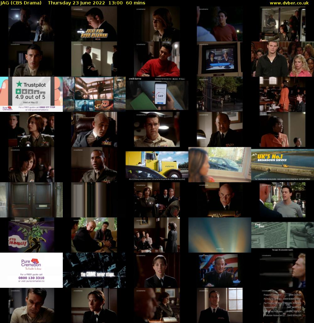 JAG (CBS Drama) Thursday 23 June 2022 13:00 - 14:00