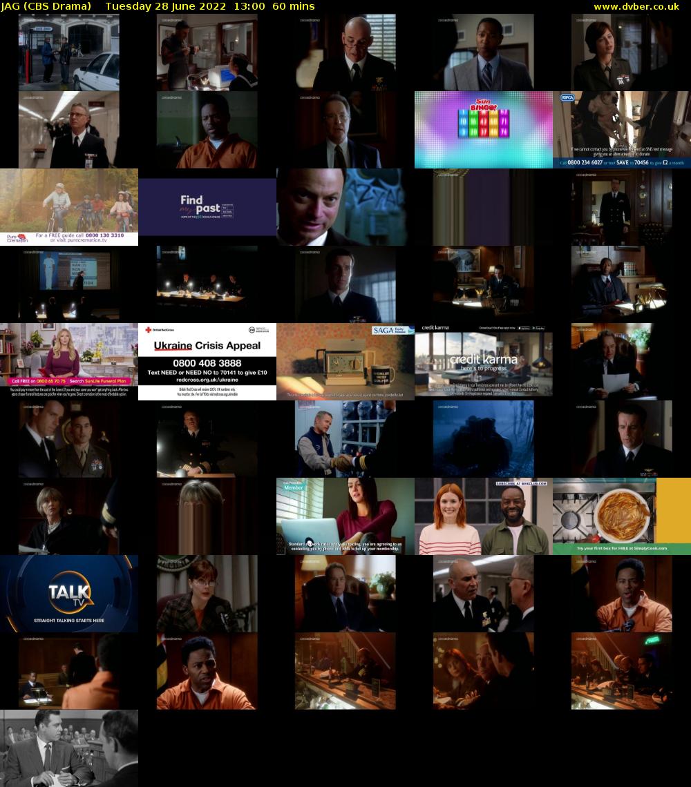JAG (CBS Drama) Tuesday 28 June 2022 13:00 - 14:00