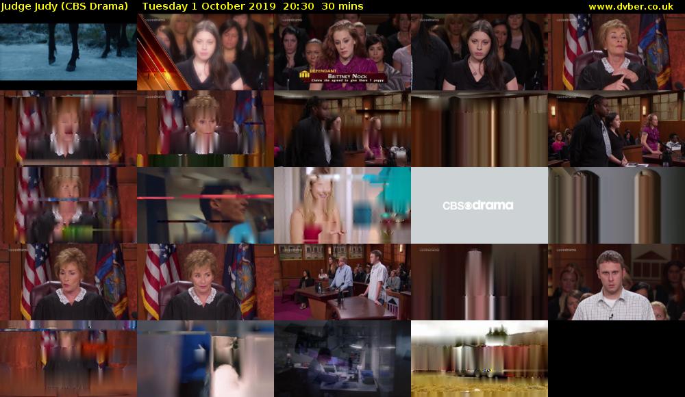 Judge Judy (CBS Drama) Tuesday 1 October 2019 20:30 - 21:00