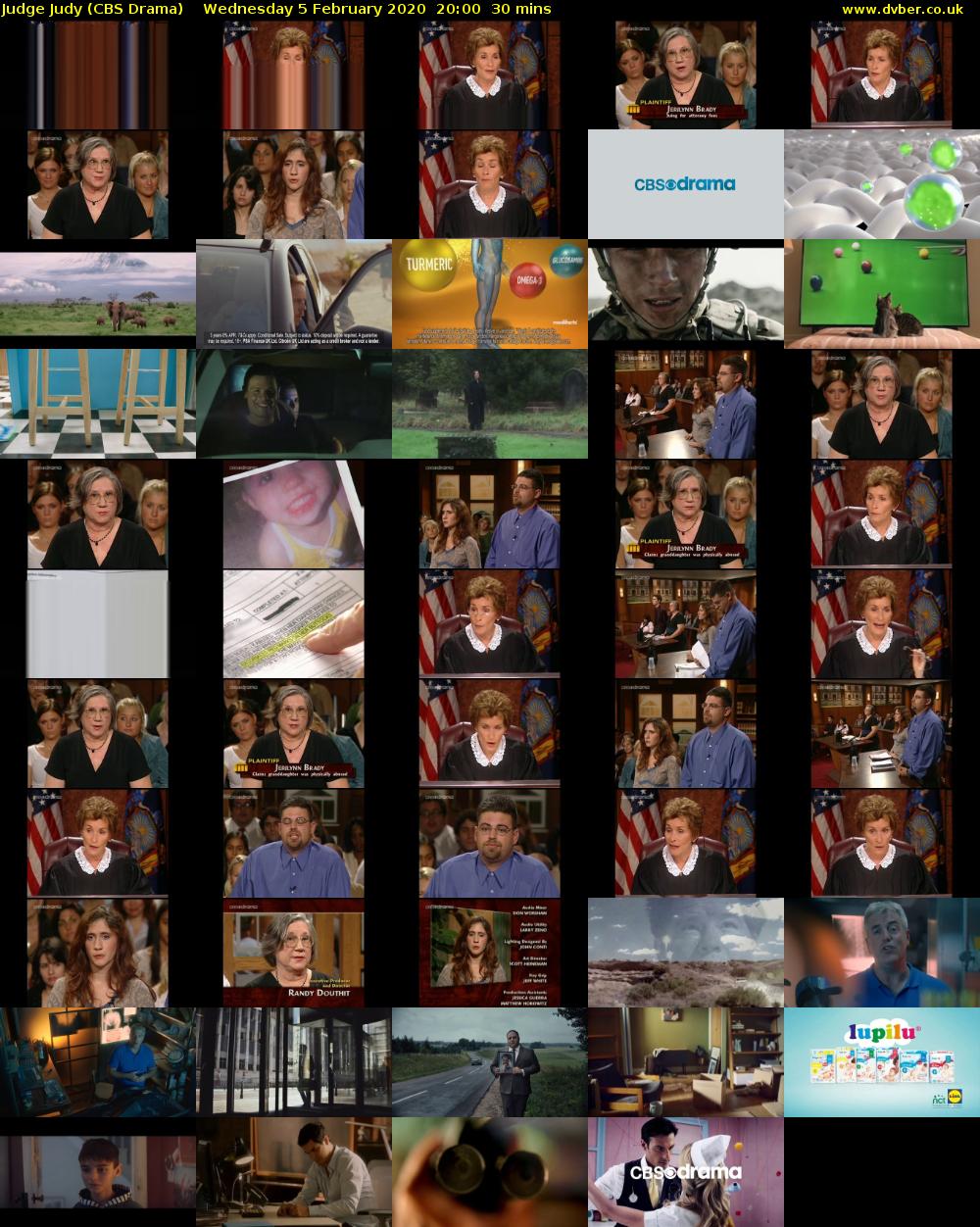 Judge Judy (CBS Drama) Wednesday 5 February 2020 20:00 - 20:30