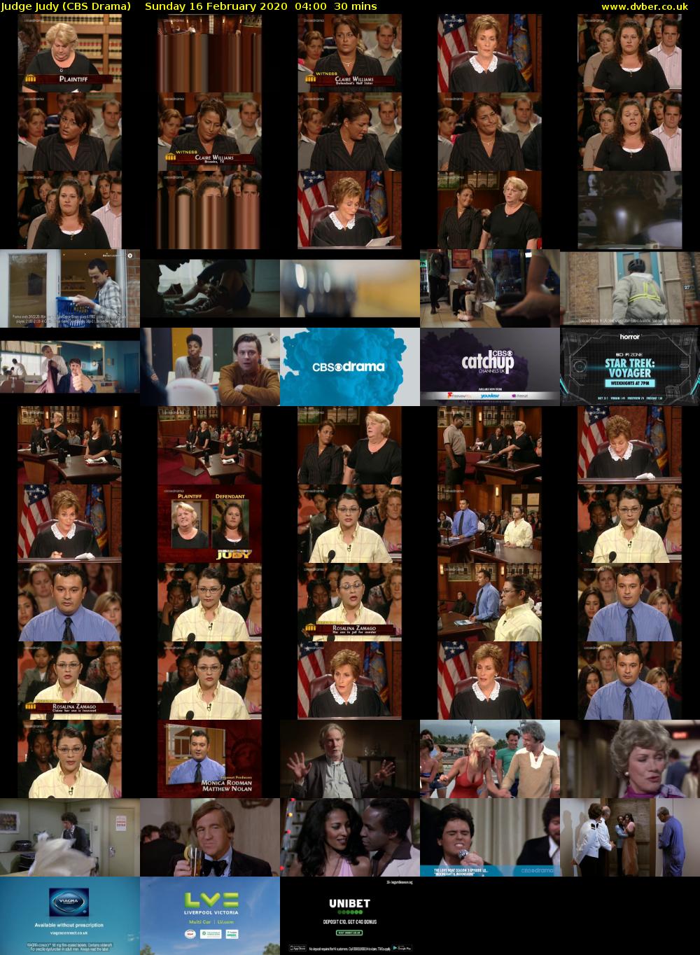 Judge Judy (CBS Drama) Sunday 16 February 2020 04:00 - 04:30