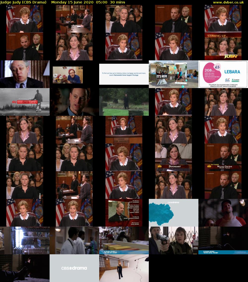 Judge Judy (CBS Drama) Monday 15 June 2020 05:00 - 05:30