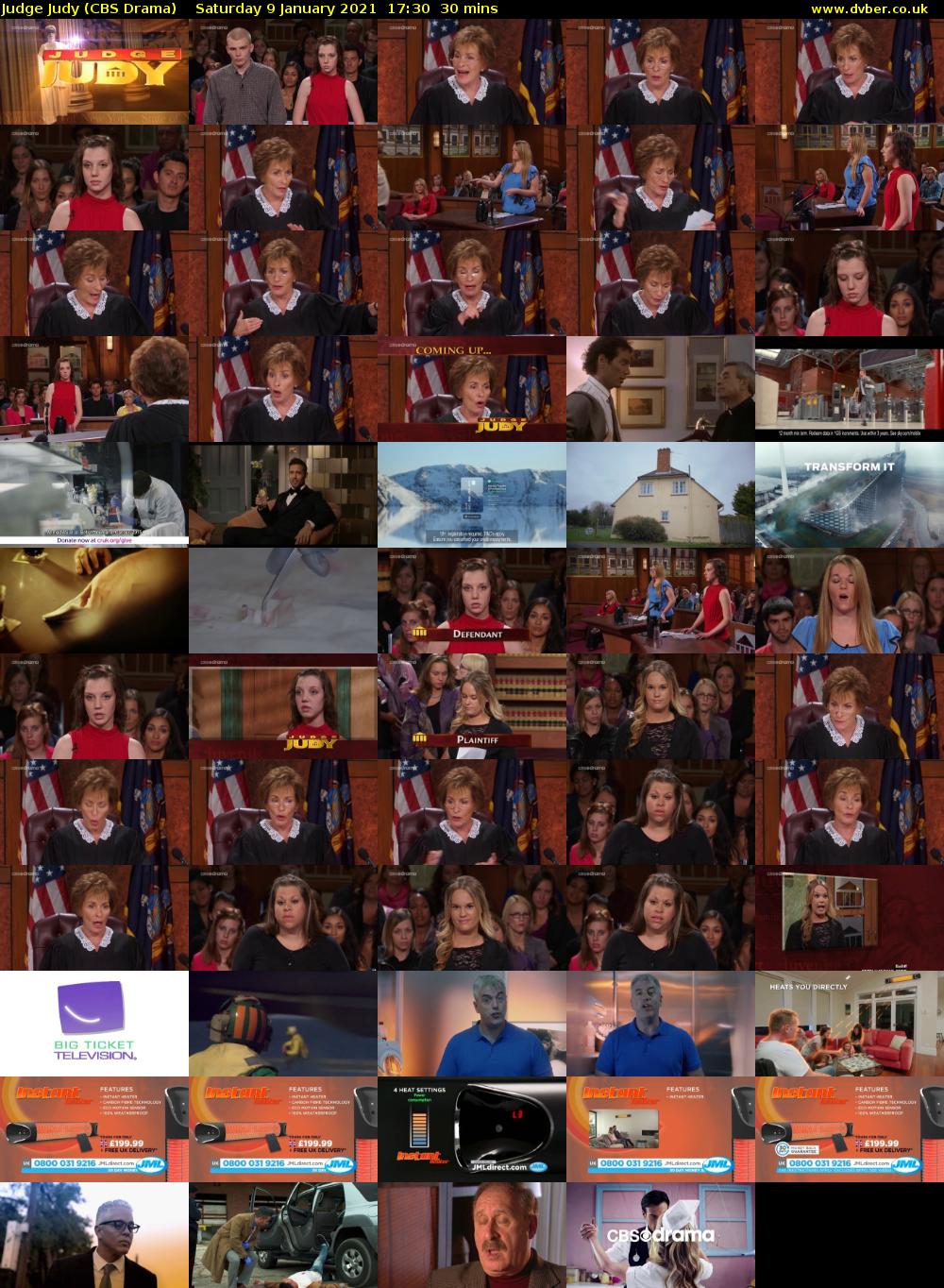 Judge Judy (CBS Drama) Saturday 9 January 2021 17:30 - 18:00