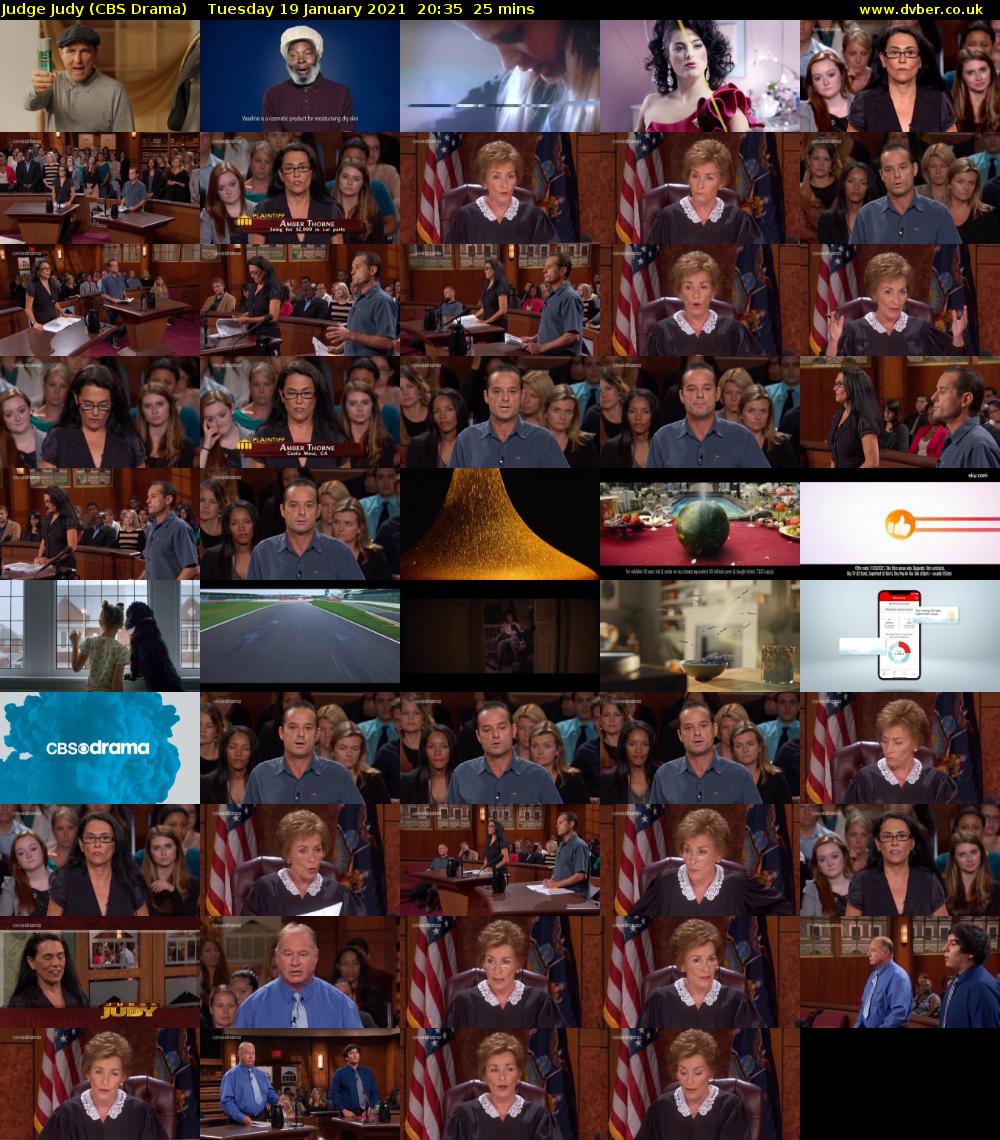 Judge Judy (CBS Drama) Tuesday 19 January 2021 20:35 - 21:00