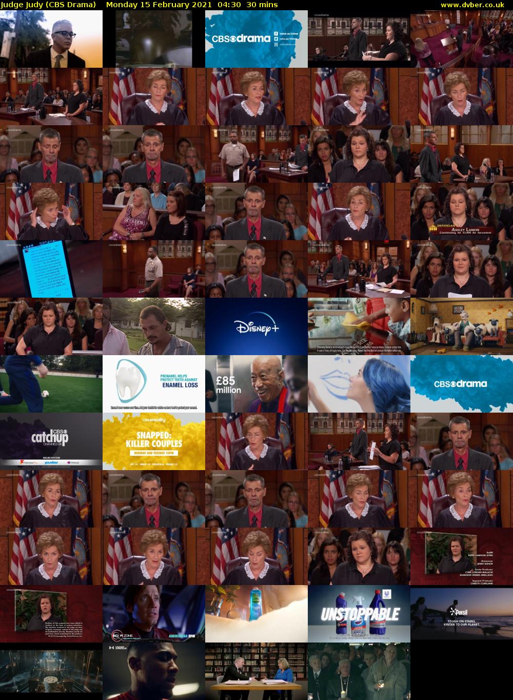 Judge Judy (CBS Drama) Monday 15 February 2021 04:30 - 05:00