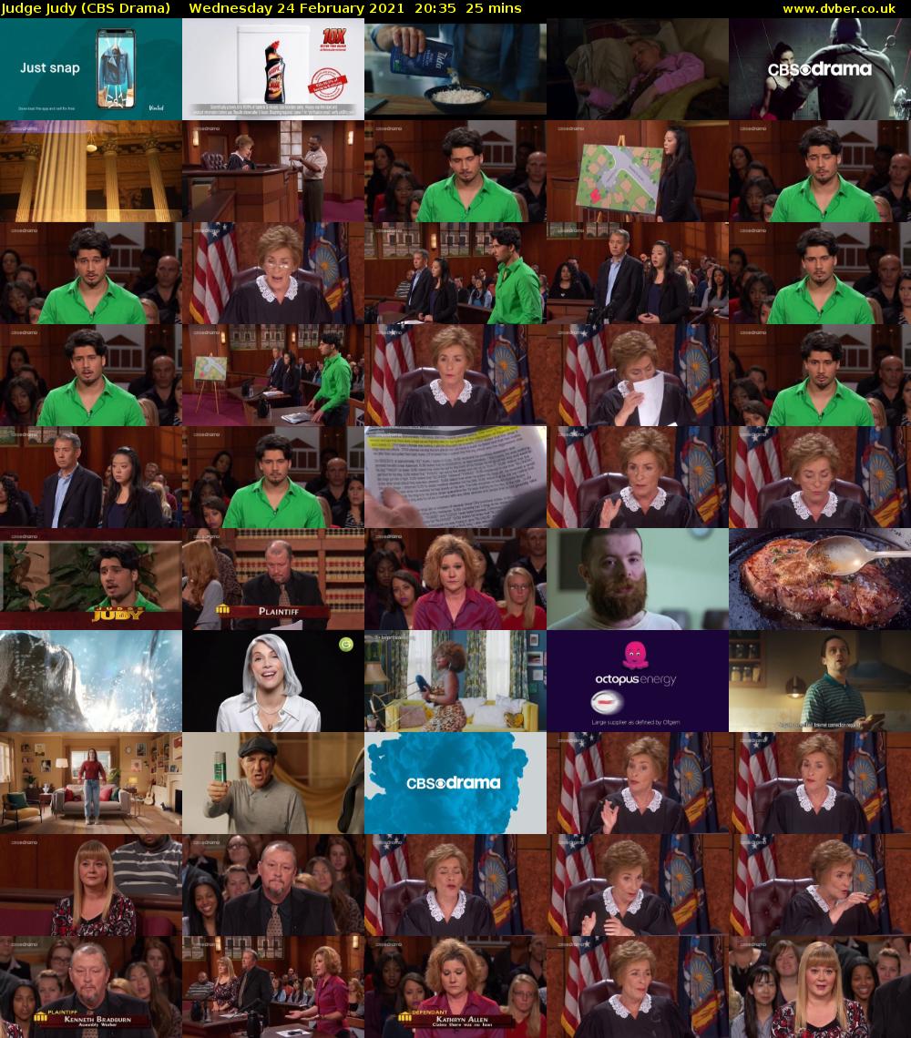 Judge Judy (CBS Drama) Wednesday 24 February 2021 20:35 - 21:00