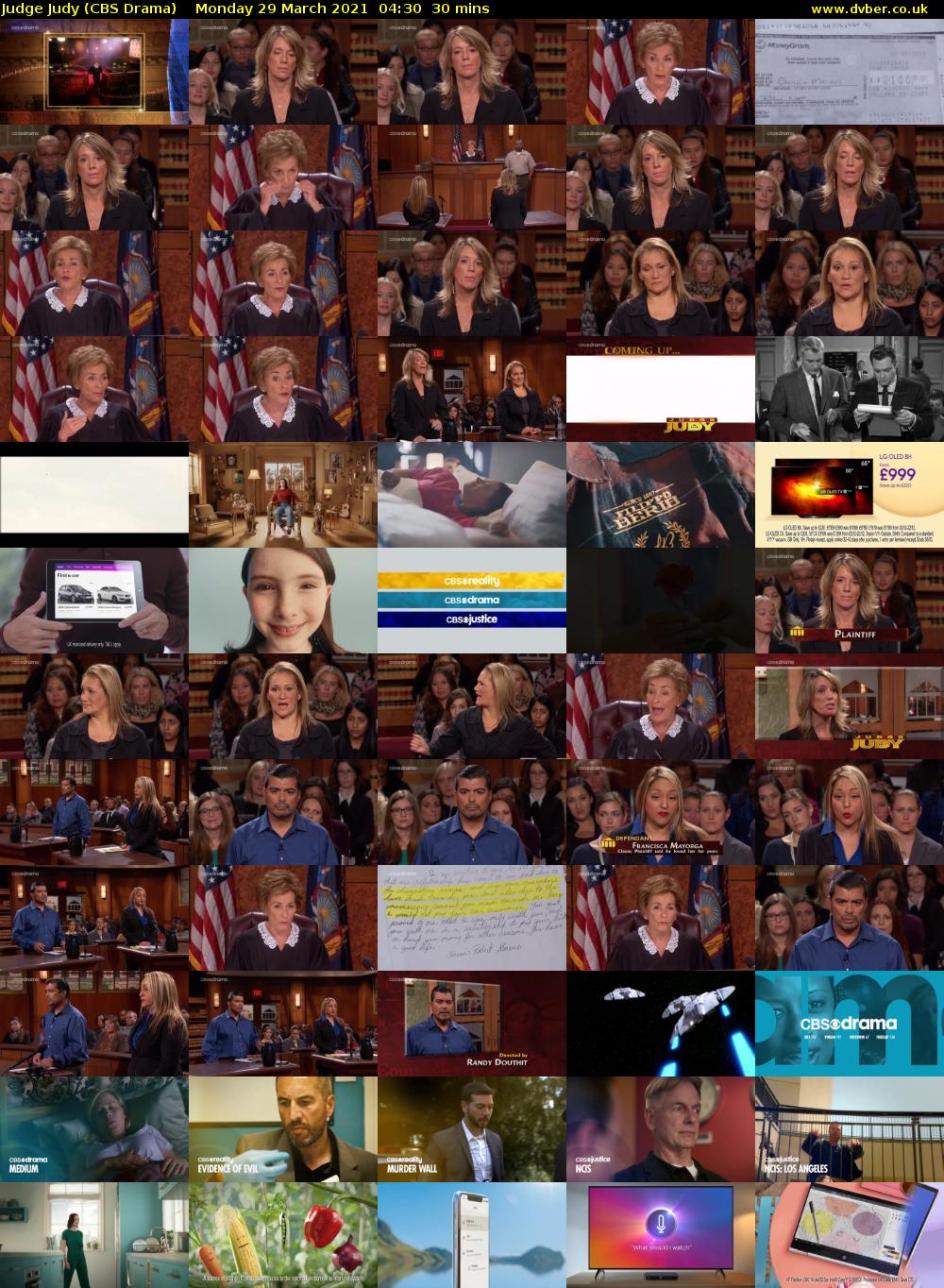 Judge Judy (CBS Drama) Monday 29 March 2021 04:30 - 05:00