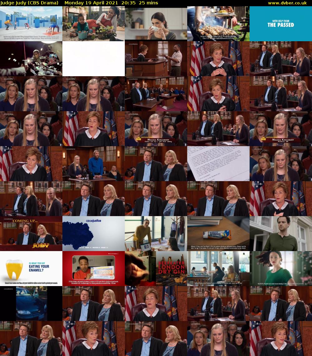 Judge Judy (CBS Drama) Monday 19 April 2021 20:35 - 21:00