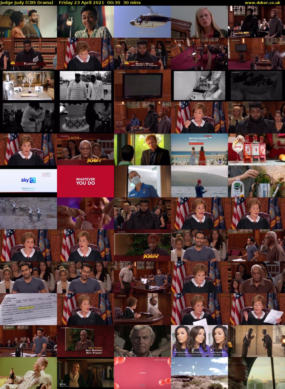 Judge Judy (CBS Drama) Friday 23 April 2021 00:30 - 01:00