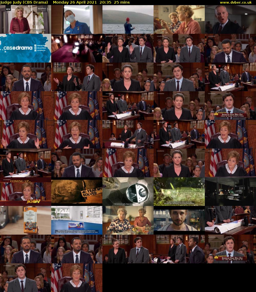 Judge Judy (CBS Drama) Monday 26 April 2021 20:35 - 21:00