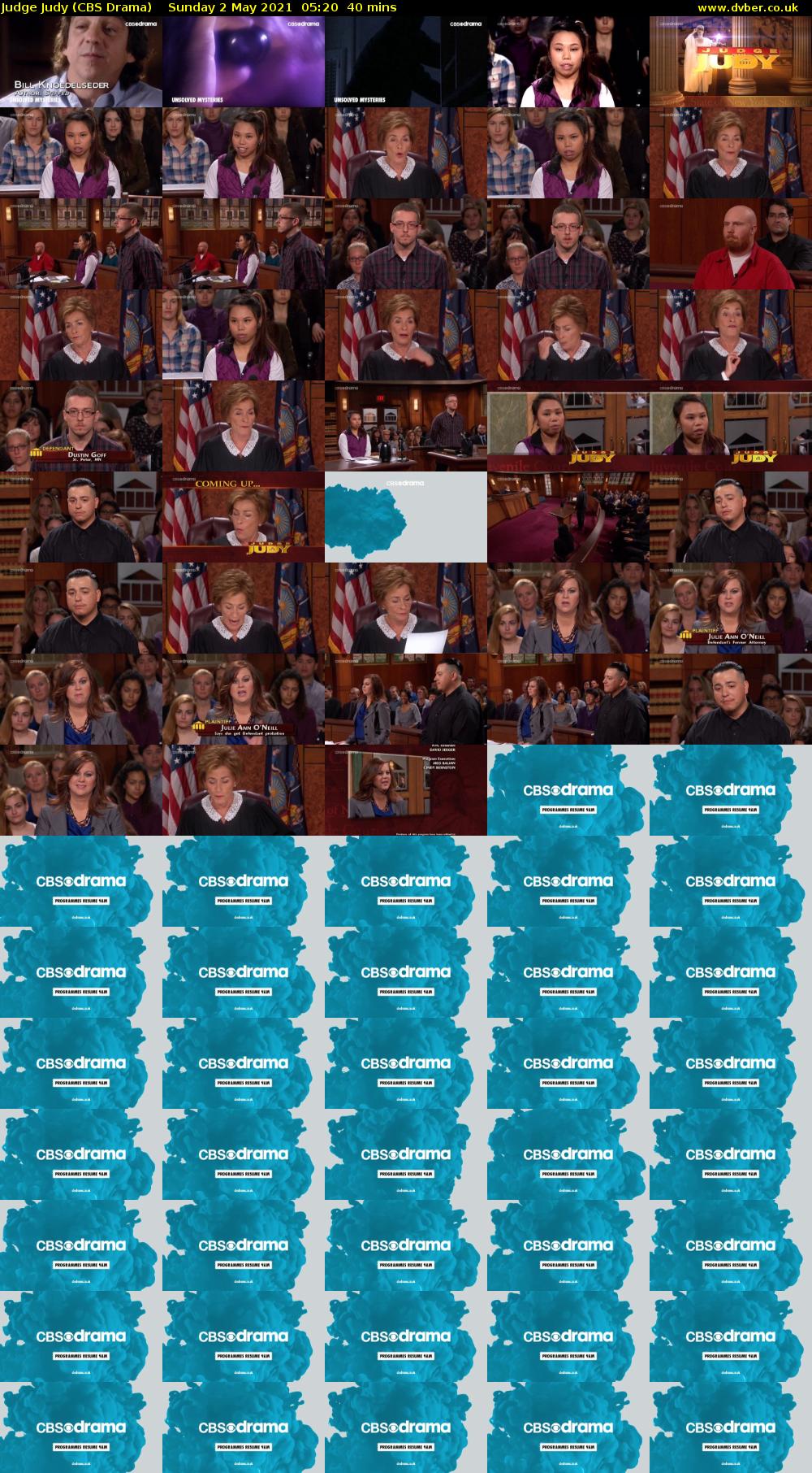 Judge Judy (CBS Drama) Sunday 2 May 2021 05:20 - 06:00