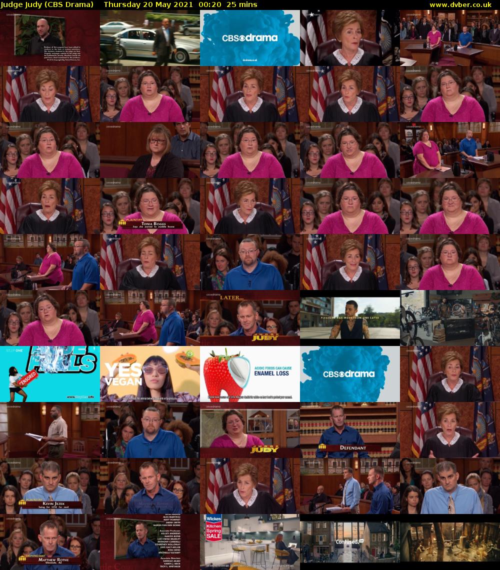 Judge Judy (CBS Drama) Thursday 20 May 2021 00:20 - 00:45