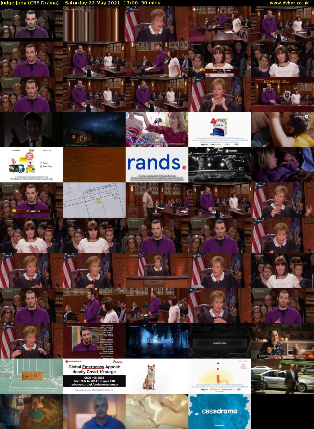 Judge Judy (CBS Drama) Saturday 22 May 2021 17:00 - 17:30