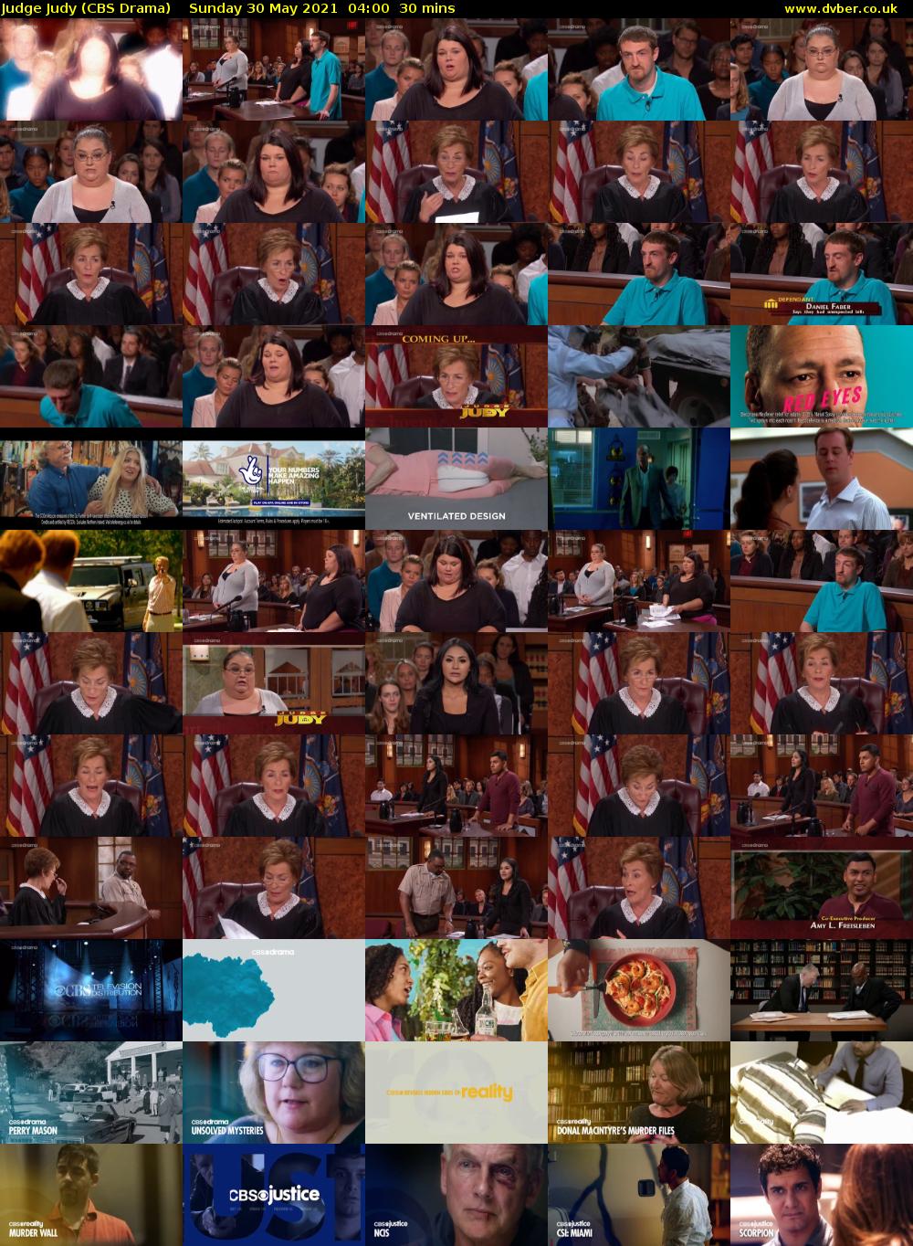 Judge Judy (CBS Drama) Sunday 30 May 2021 04:00 - 04:30