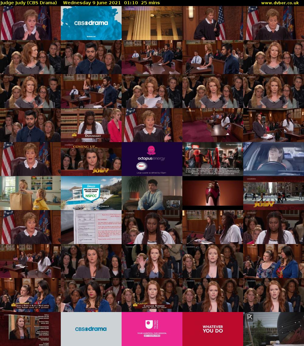 Judge Judy (CBS Drama) Wednesday 9 June 2021 01:10 - 01:35