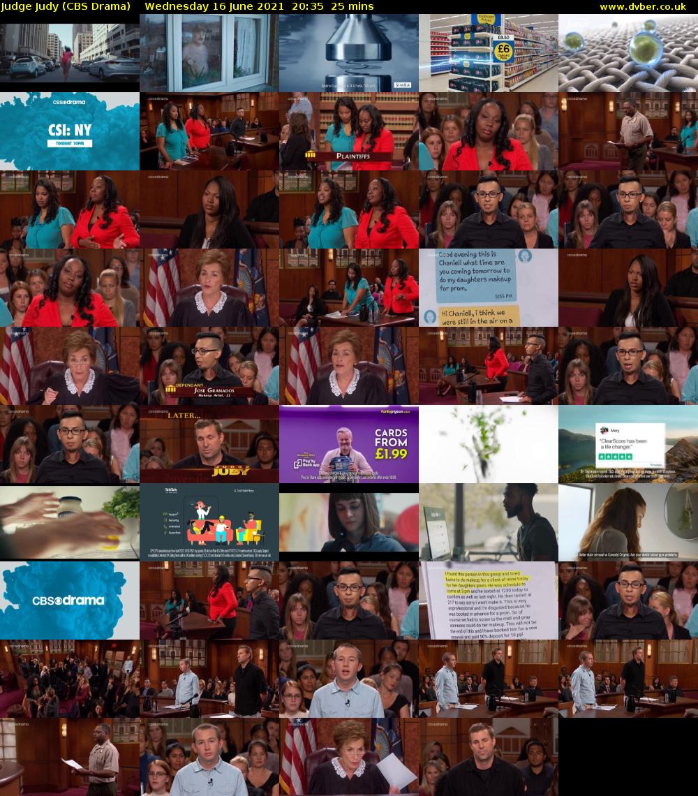 Judge Judy (CBS Drama) Wednesday 16 June 2021 20:35 - 21:00