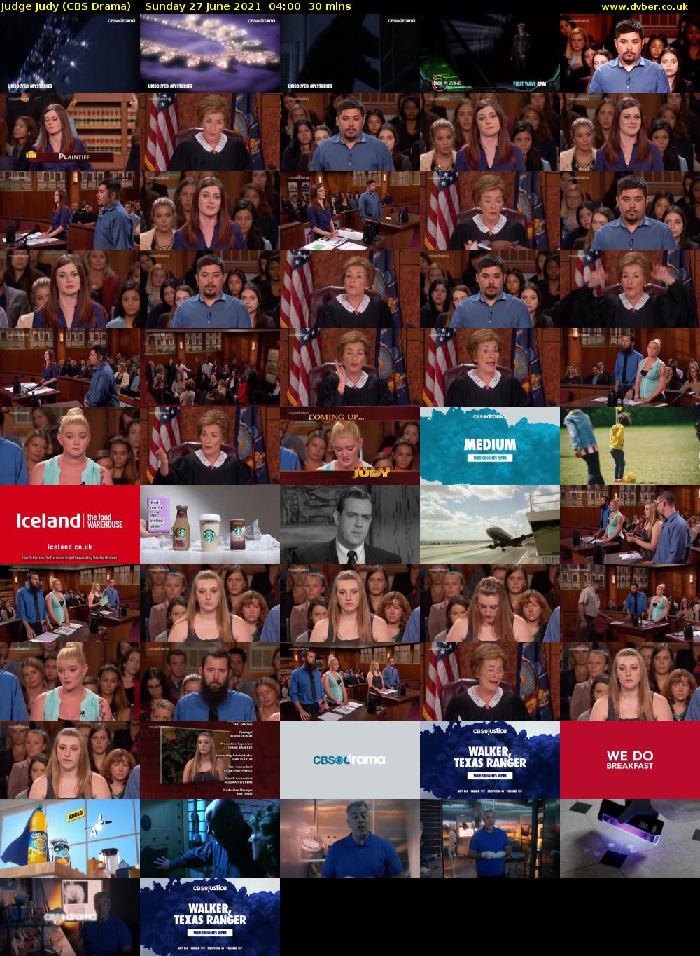 Judge Judy (CBS Drama) Sunday 27 June 2021 04:00 - 04:30