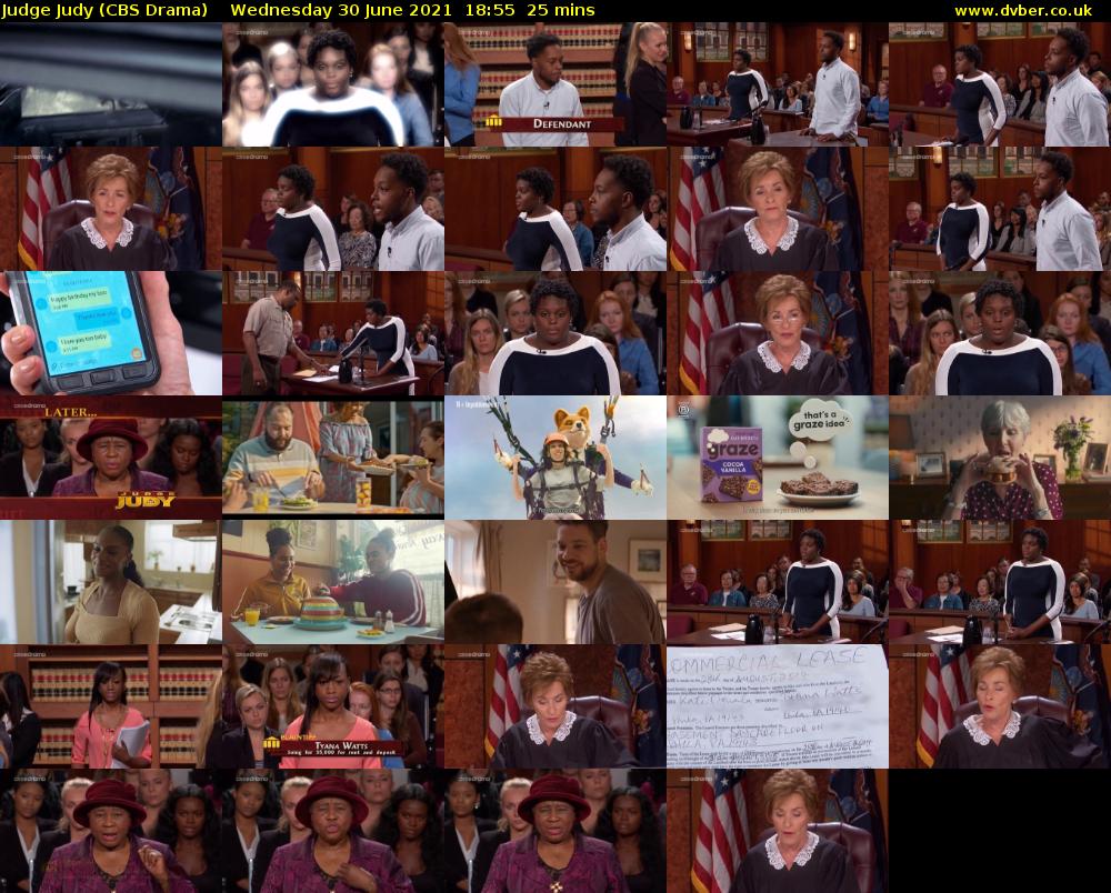 Judge Judy (CBS Drama) Wednesday 30 June 2021 18:55 - 19:20