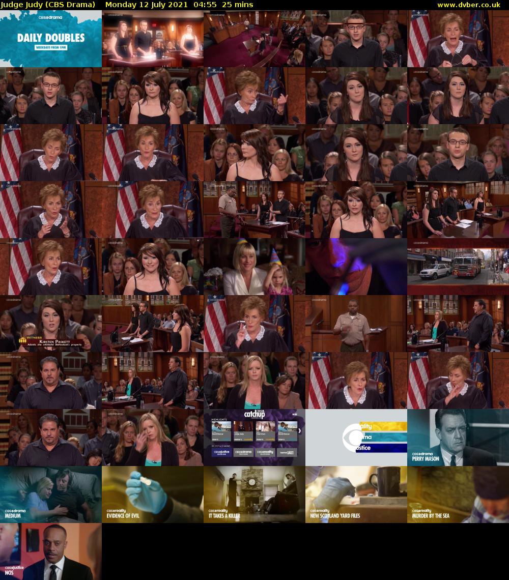 Judge Judy (CBS Drama) Monday 12 July 2021 04:55 - 05:20