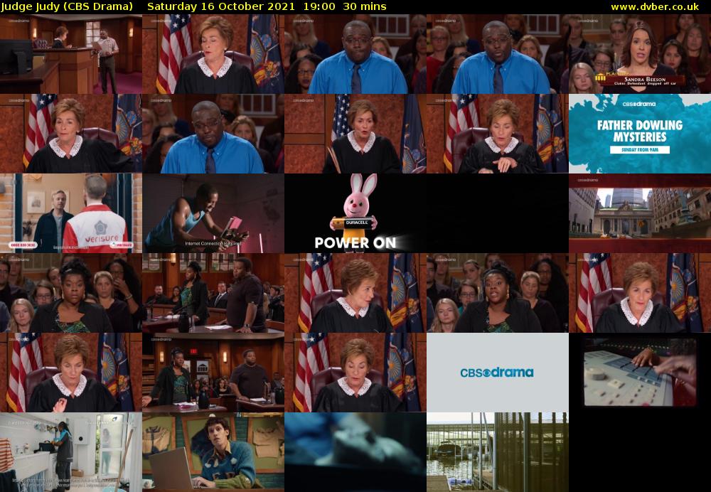 Judge Judy (CBS Drama) Saturday 16 October 2021 19:00 - 19:30