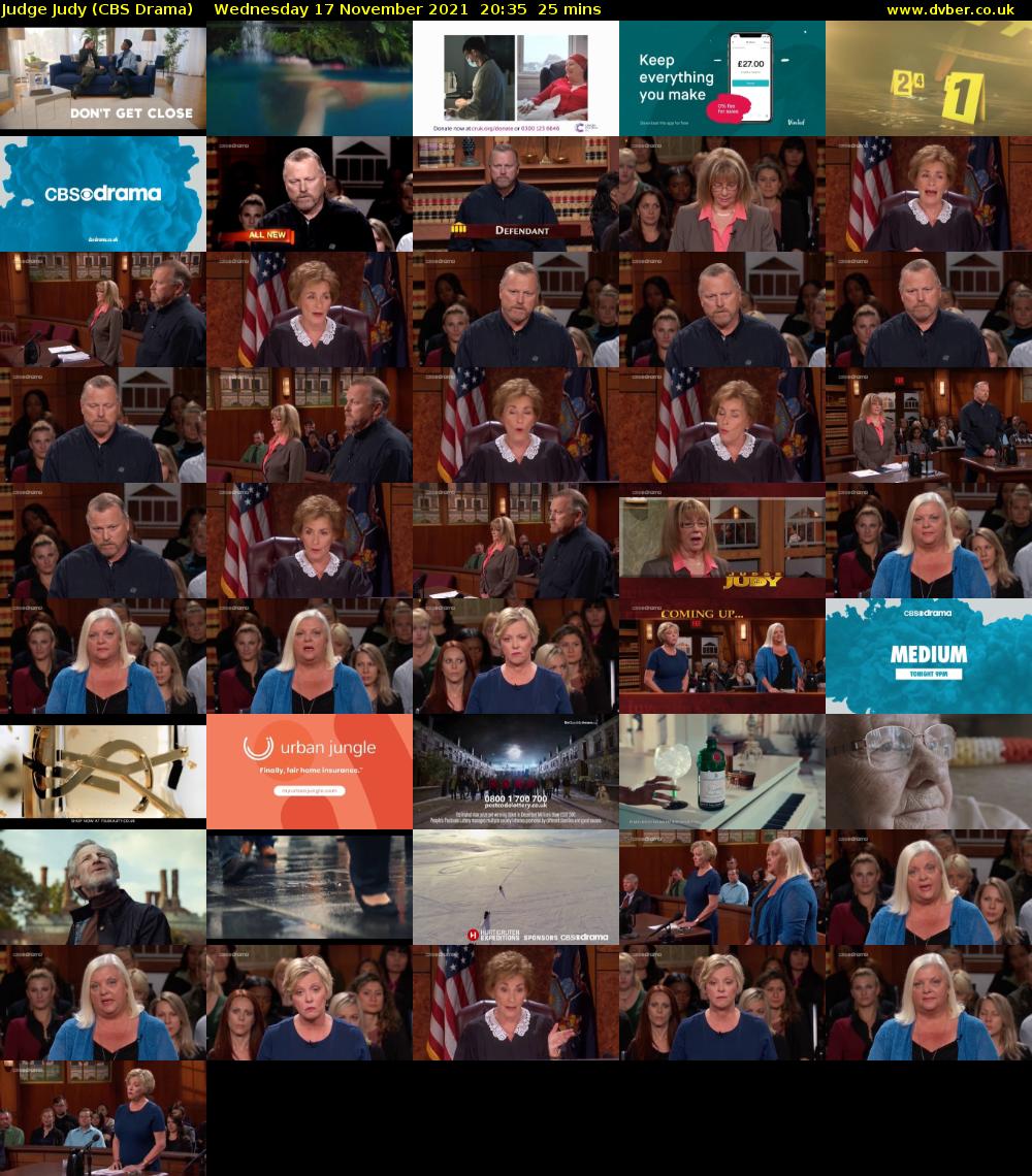 Judge Judy (CBS Drama) Wednesday 17 November 2021 20:35 - 21:00