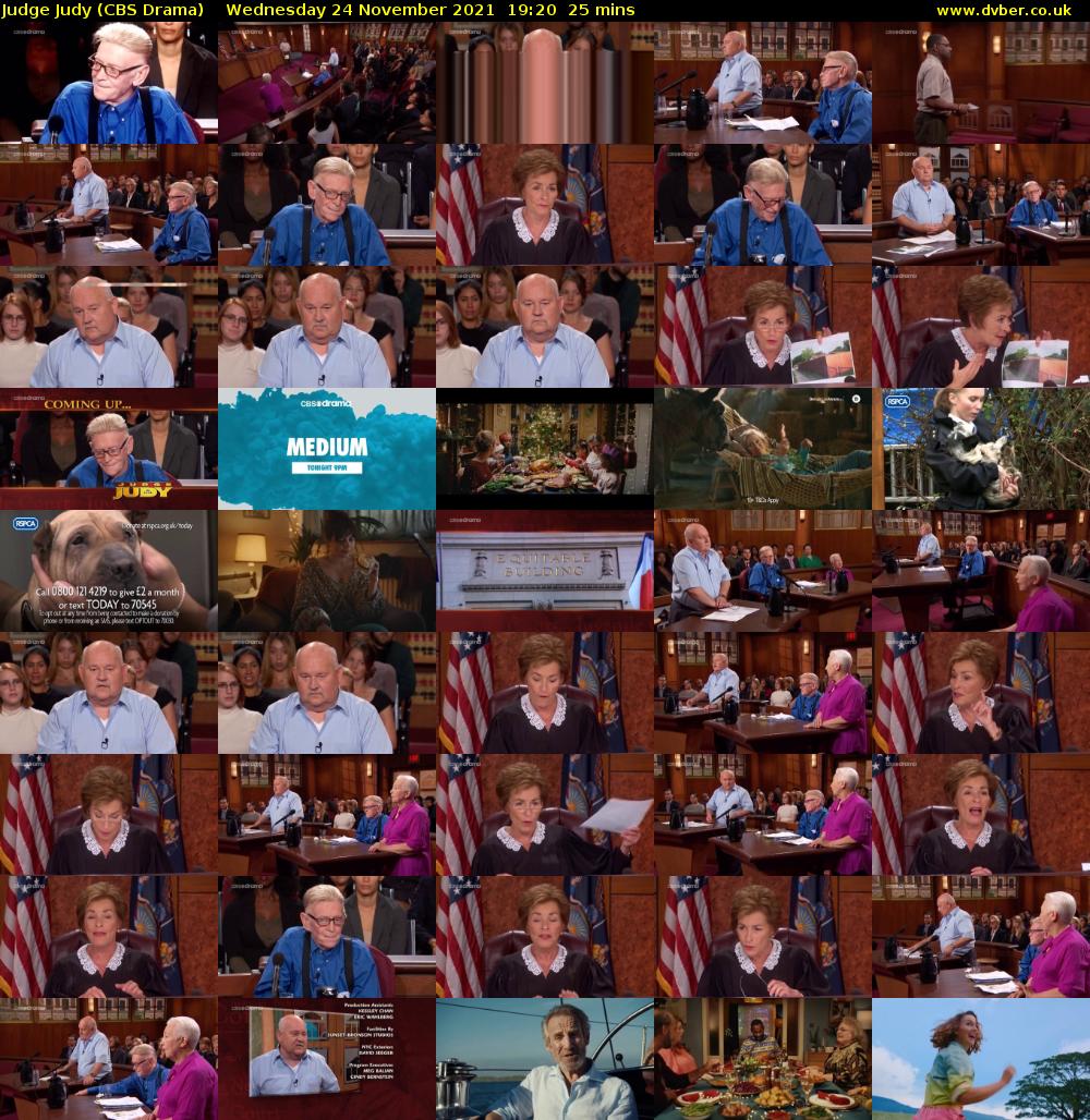 Judge Judy (CBS Drama) Wednesday 24 November 2021 19:20 - 19:45