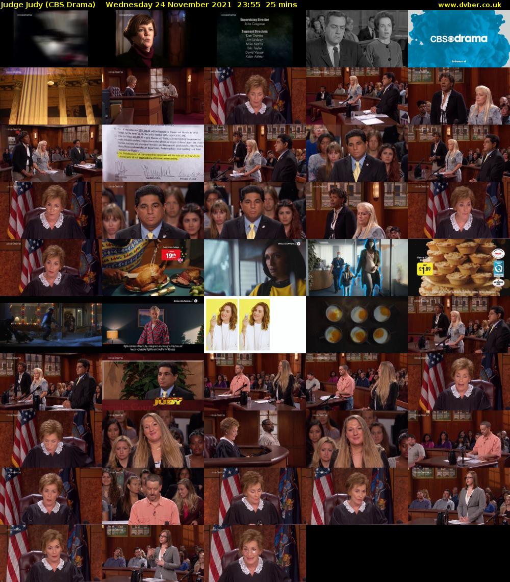Judge Judy (CBS Drama) Wednesday 24 November 2021 23:55 - 00:20