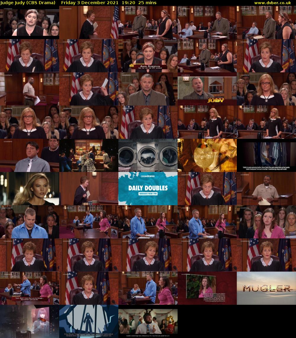 Judge Judy (CBS Drama) Friday 3 December 2021 19:20 - 19:45