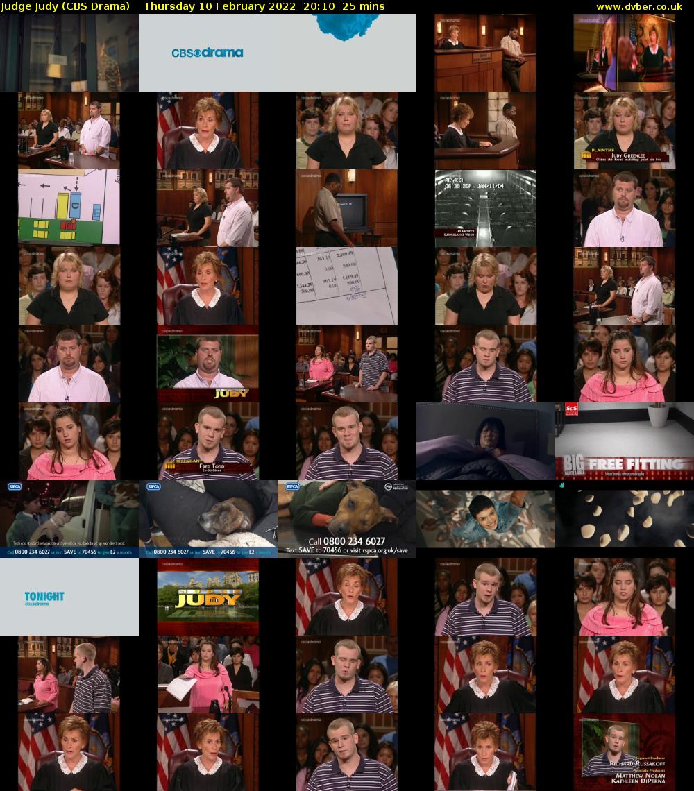 Judge Judy (CBS Drama) Thursday 10 February 2022 20:10 - 20:35