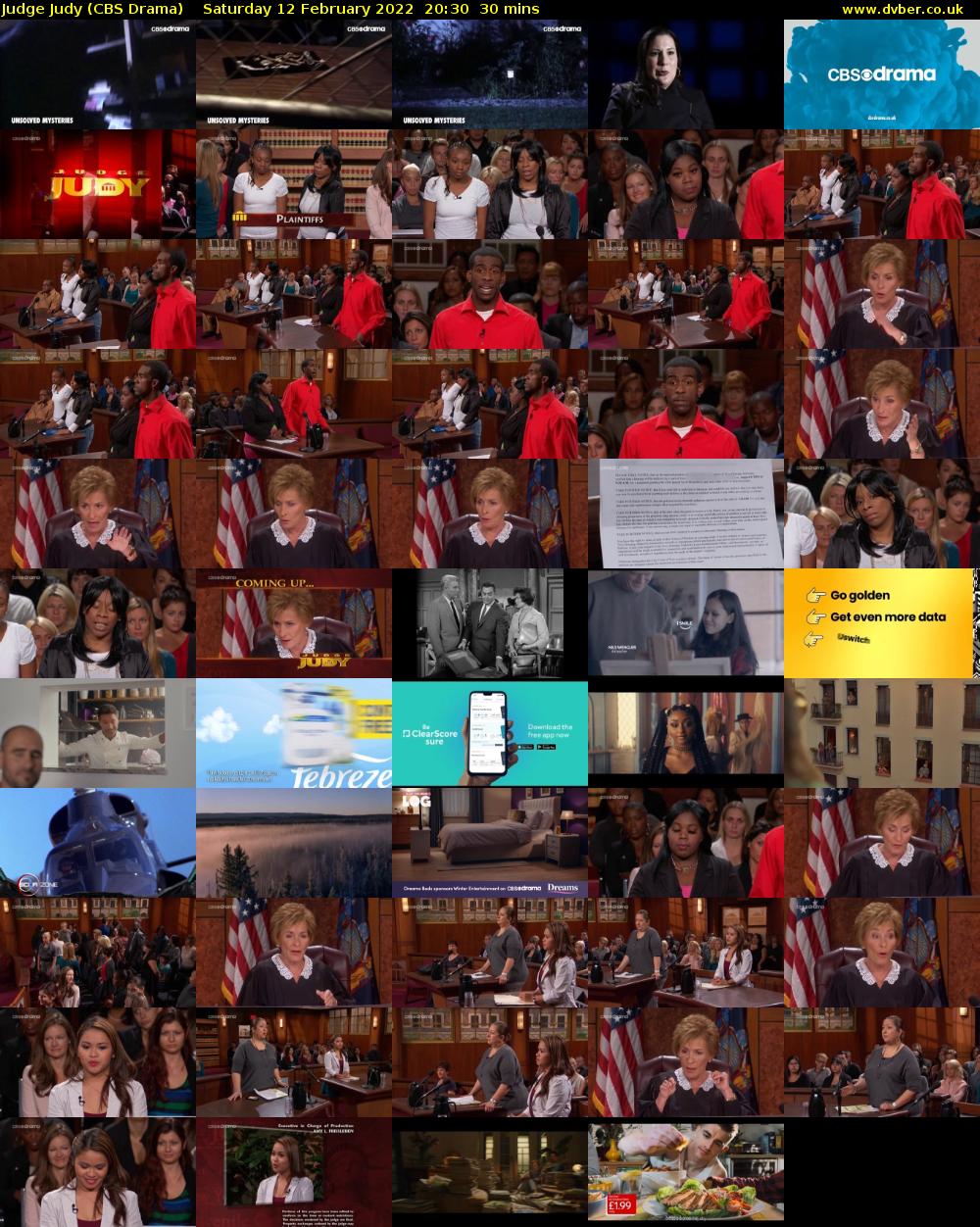Judge Judy (CBS Drama) Saturday 12 February 2022 20:30 - 21:00
