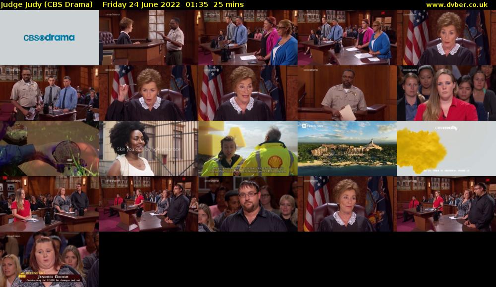 Judge Judy (CBS Drama) Friday 24 June 2022 01:35 - 02:00