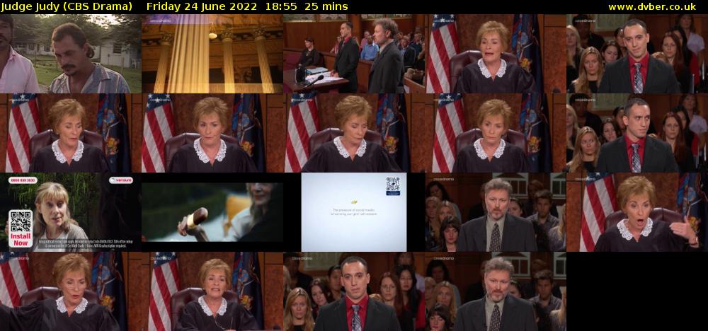 Judge Judy (CBS Drama) Friday 24 June 2022 18:55 - 19:20