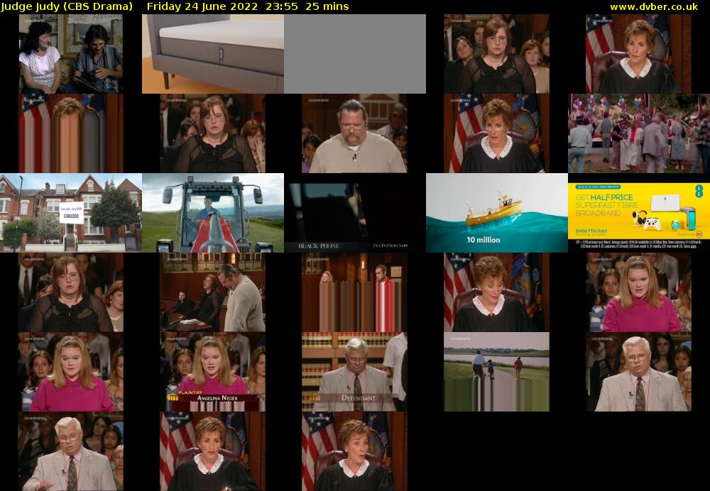 Judge Judy (CBS Drama) Friday 24 June 2022 23:55 - 00:20